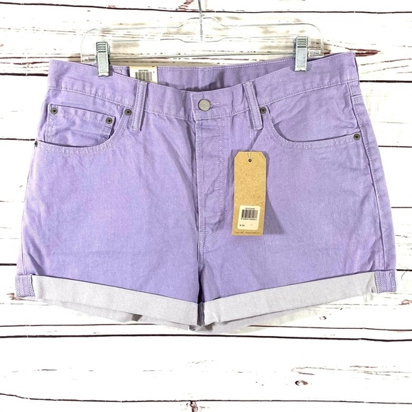 Levis 501 Women’s Shorts Mid Rise Purple Size 34